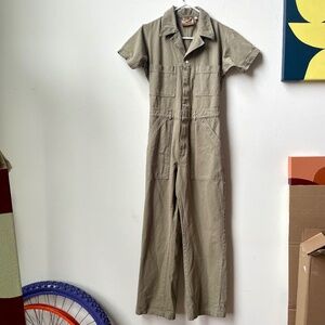 NEW Big Bud Press Khaki Grey Short Sleeve Jumpsuit S Regular